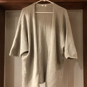 Grey Summer Knit Draped Cardigan from Oak+Fort